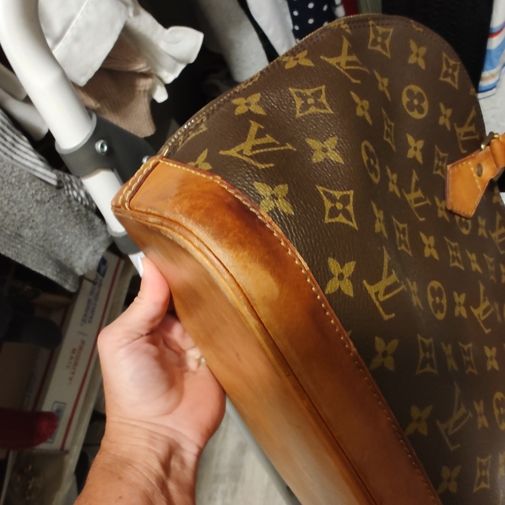 Louis Vuitton Brown Monogram Satchel with Scarf Accent - Alma Bag Used - Picture 8 of 14